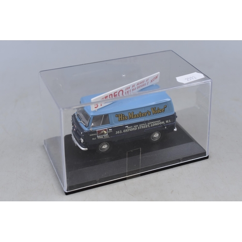 207 - Oxford Diecast Ford 400E Van Depicting 'His Masters Voice' - 1:43 Scale With Display Box