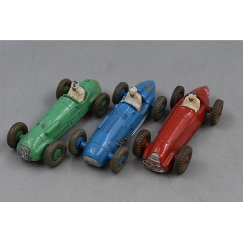 215 - Three Dinky Playworn Vintage Racing Cars To Include 'Talbot Lago ( Model No 23K ) H.W.M ( Model No 2... 