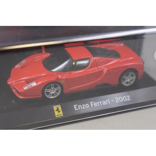 218 - Three Panini Die-Cast Model Cars, Enzo Ferrari ( 2002 ) Ferrari FXX K ( 2014 ) and Ferrari 458 Speci... 