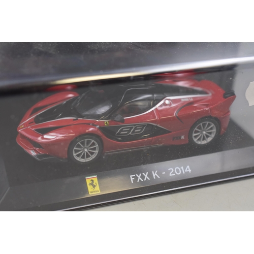 218 - Three Panini Die-Cast Model Cars, Enzo Ferrari ( 2002 ) Ferrari FXX K ( 2014 ) and Ferrari 458 Speci... 