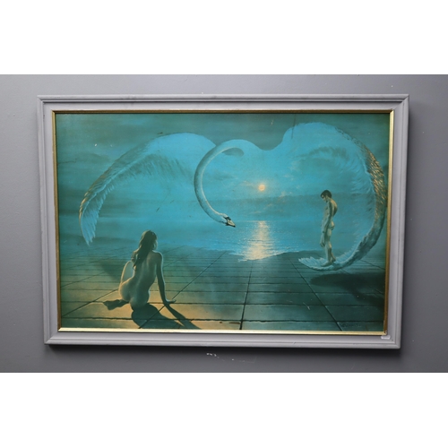 472 - Large Framed Mid Century Print entitled The Wings of Love (39” x 28”)