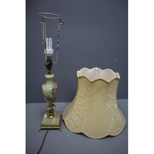 473 - Vintage Onyx Lamp (Working), with Traditional Shade (16”)