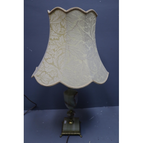 473 - Vintage Onyx Lamp (Working), with Traditional Shade (16”)