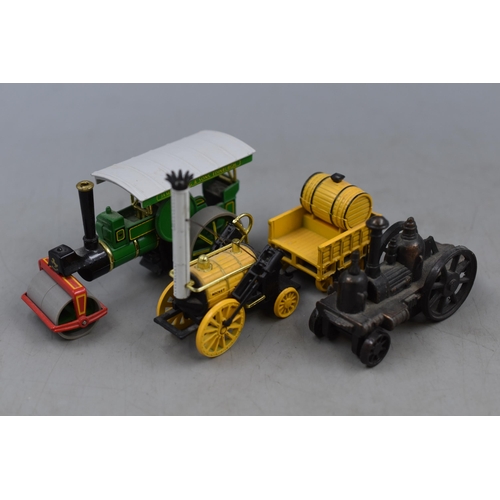 223 - Three Un-Boxed Die-Cast Metal Collectible Steam Vehicles to Include Un-Named Vintage Pencil Sharpene... 