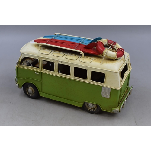 225 - A Retro Tinplate VW Campervan, Approx 10