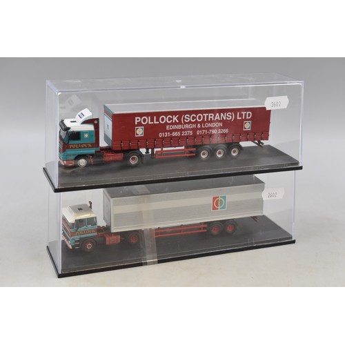 235 - Pair of Oxford Die-Cast Model Lorries Depicting ' Pollock ' Haulage of Bathgate, Scotland, Scania 14... 