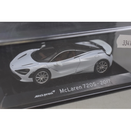 243 - A Pair of Panini Die-Cast Model Cars, McLaren F1 GTR ( 1995 ) and McLaren 720S ( 2017 ) Sealed Withi... 