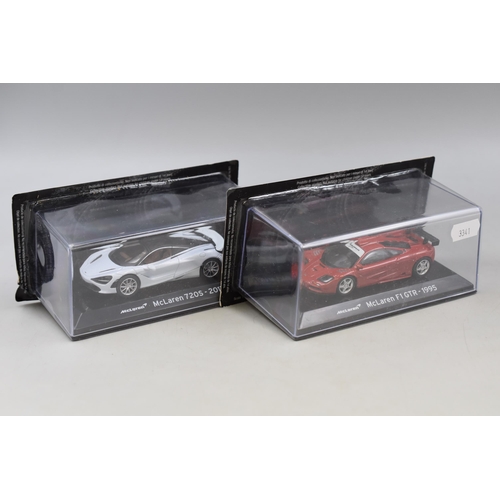 243 - A Pair of Panini Die-Cast Model Cars, McLaren F1 GTR ( 1995 ) and McLaren 720S ( 2017 ) Sealed Withi... 