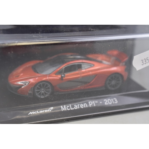 244 - A Pair of Panini Die-Cast Model Cars, Lamborghini Huracan LP 610-4 (2014 ) and McLaren P1 ( 2013 ) S... 