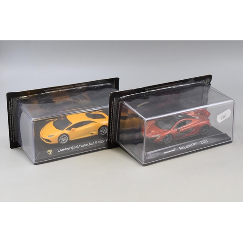 244 - A Pair of Panini Die-Cast Model Cars, Lamborghini Huracan LP 610-4 (2014 ) and McLaren P1 ( 2013 ) S... 