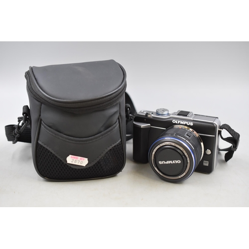 492 - Olympus PEN E-PL1 Mirrorless micro Camera complete with Lens in Storage case (no charger)