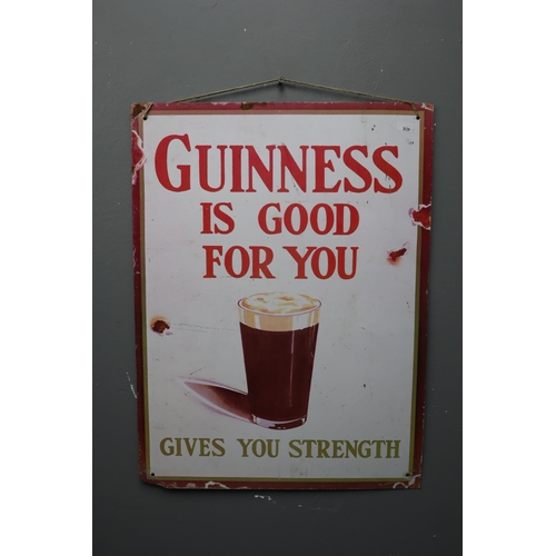 502 - Guinness Tin Plate Advertising Sign (24” x 18”)