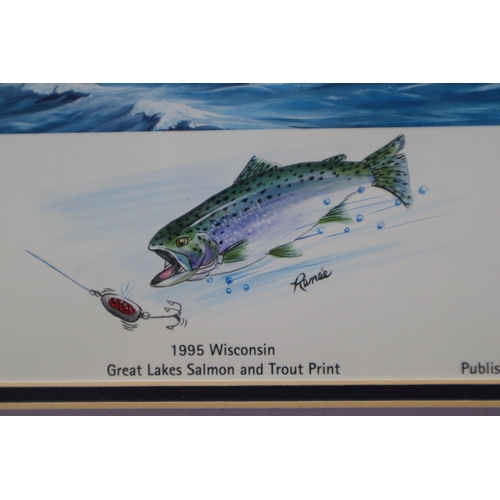 503 - Pencil Signed Limited Edition Print by Renee Allegar, entitled Great Lakes Salmon and Trout. Framed ... 