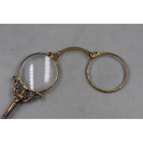 266 - Pair of Victorian Lorgnettes Gold Plated Reading Glasses