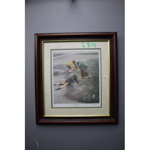 507 - A Signed Framed and Glazed Mark Grimshaw 'Memories. Pavement Artist' Print. Approx 19.5