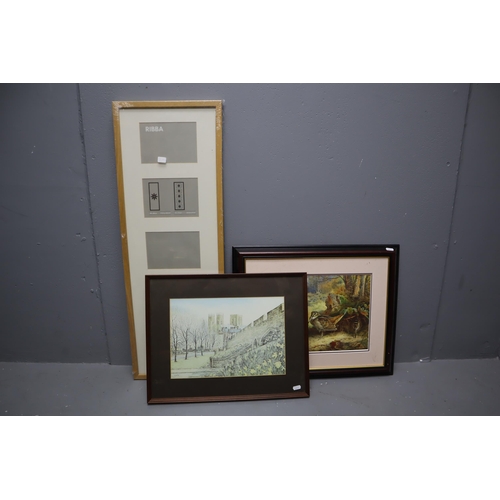 511 - Three items to include York Minster Print Framed and Glazed, Framed Bird Print and a New Ikea Pictur... 