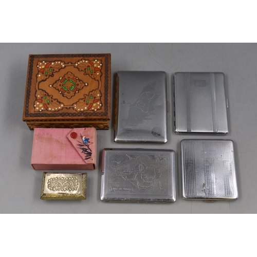 274 - Mixed Selection to include a Collection of Cigarette Cases, Snuff Box, Russian Cigarette Dispenser, ... 