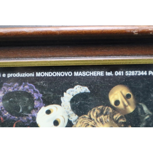 520 - Large Framed and Glazed Poster for the Produzioni Mondonovo Mask Museum Maschere (34” x 26&rdq... 