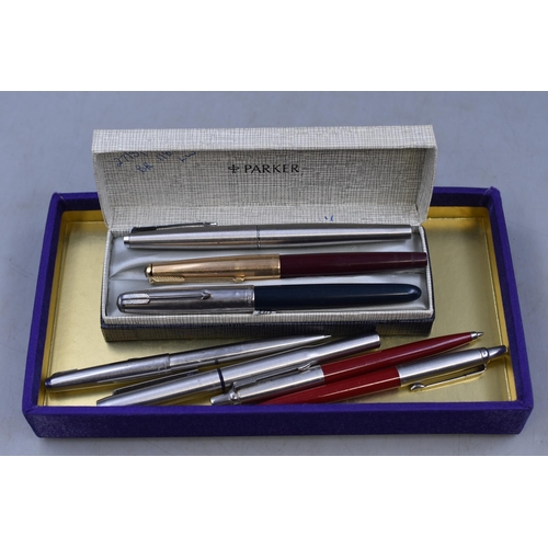 287 - Selection of Vintage Parker Pens, includes Two Fountain Pens