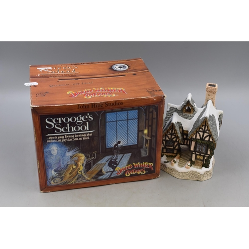 539 - A Boxed David Winter Cottages 'Scrooge's School' Model Christmas 1992, Approx 7