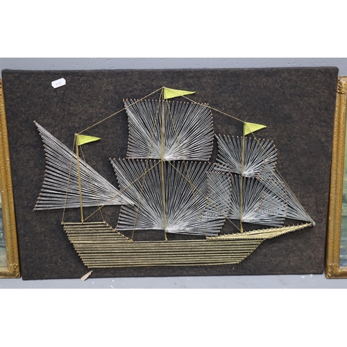 292 - Three Artworks To Include Ship String Art, And Two Prints by Frank Moss Bennett