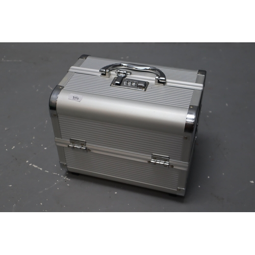 554 - Aluminium Jewellery Case with Contents (10” x 8” x 7”)