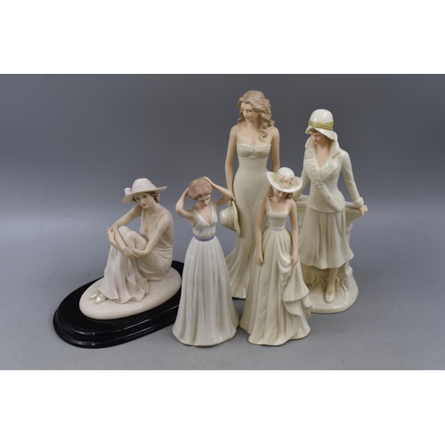 294 - Collection of Five Ceramic Female Statues to include Regal and Leonardo