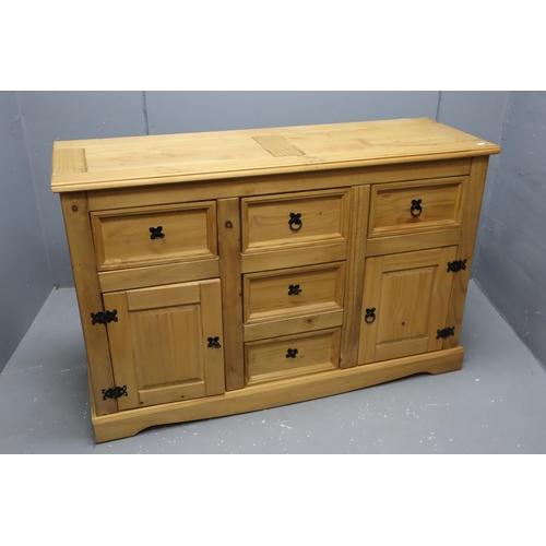 563 - Large Corona Pine 2 Door and 5 Drawer Sideboard Approx 52