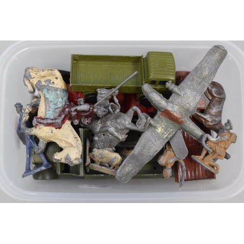 301 - Mixed Selection of Playworn vehicles and Lead Figures including Dinky