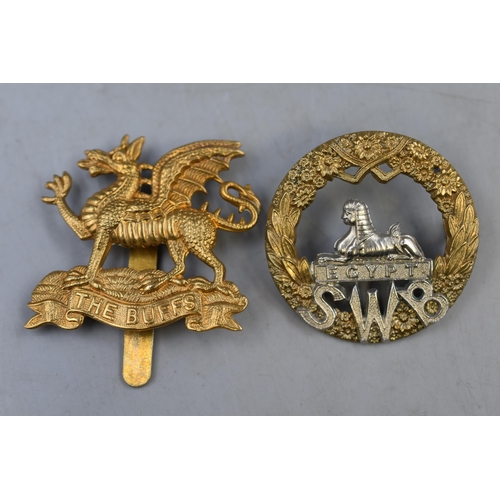 304 - South Wales Borderers, and The Royal East Kent Regiment Cap Badges