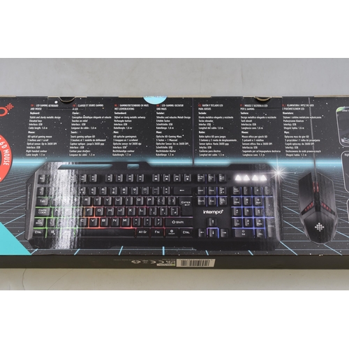 595 - New Intempo LED Gaming Keyboard and Mouse in Sealed Box