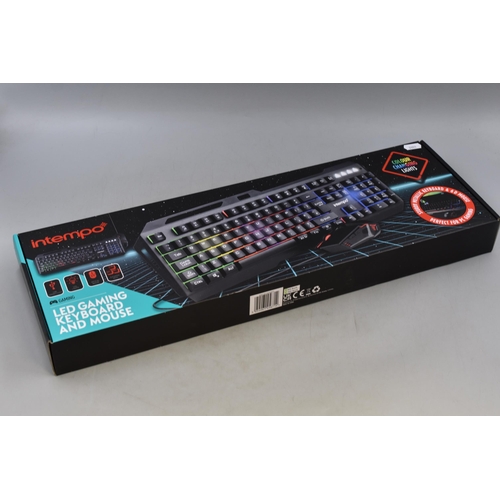 595 - New Intempo LED Gaming Keyboard and Mouse in Sealed Box