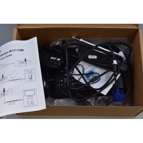 603 - As New Boxed AVerVision M17-13M - Mechanical Arm Visualiser Complete with Two Disc, Leads, Remote Co... 