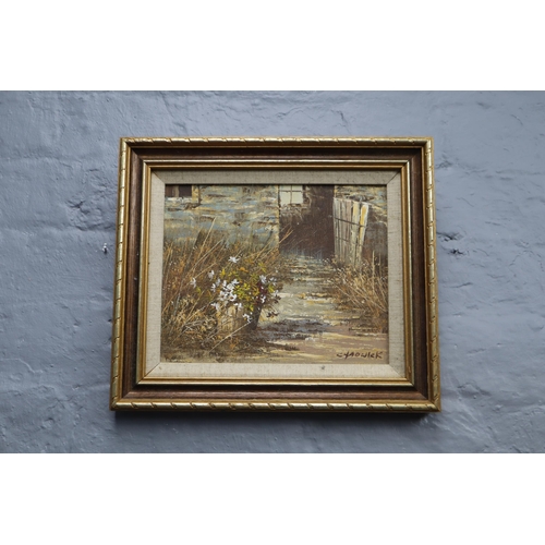 338 - Original Signed Oil on Board by Arthur Chadwick “Days Gone By”, Framed (13”. X 11.... 