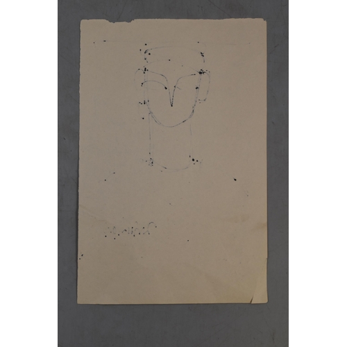 339 - Jamini Roy Signed Ink Sketch on Paper acquired by descent from Professor Rama Krishna Sen in Calcutt... 