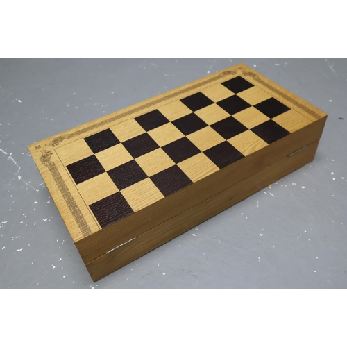 628 - Large Wooden Chess Board Storage Box (23