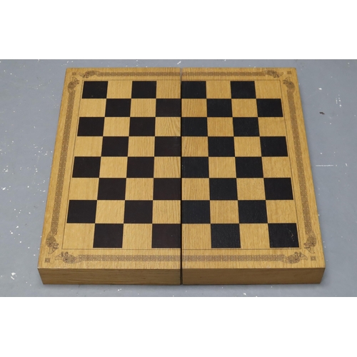 628 - Large Wooden Chess Board Storage Box (23