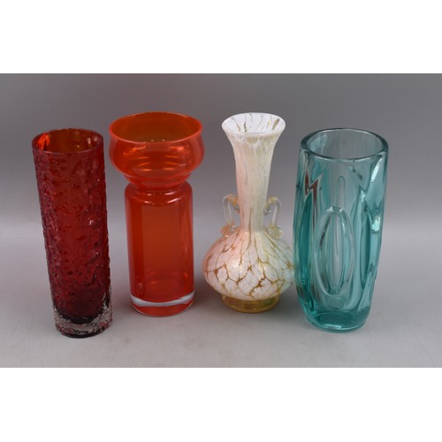 845 - Four Pieces of Glassware. Includes Murano, Tajima, Riihimaki and Other. Largest Approx 8