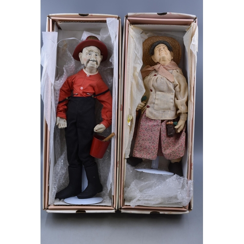 642 - Two Large Collectable Figures by The Elder Folk, Katherine Johnson, Fireman Fred and Old Lady Garden... 