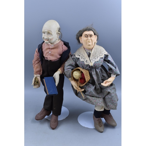 643 - Two Large Collectable Figures by The Elder Folk, Katherine Johnson. “Knitting Nana” and ... 