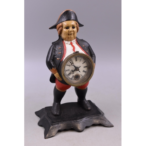 368 - Bradley Hubbard Style Cast Metal Desk Clock (Marked Germany 1858 to Base)