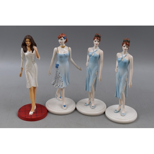 375 - Four Female Figures To Include Two Coalport Birthstone Collection December, Coalport Birthstone Coll... 