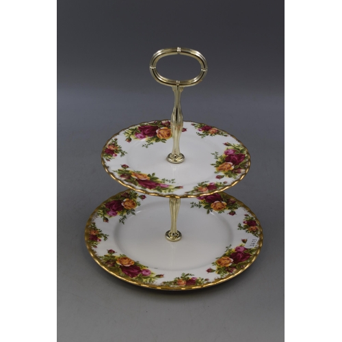 379 - Royal Albert Old Country Roses two Tier Cake Stand