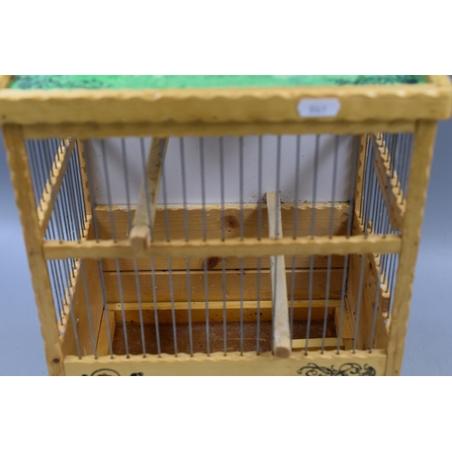 387 - A Handpainted Victorian Style Birdcage, With Goldfinch Decoration. Approx 16.5