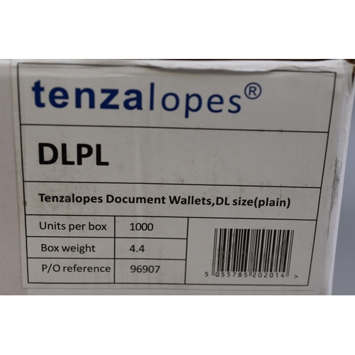 874 - Two Boxes of Tenzalopes Document Wallets, DL Size (2000 In Total)