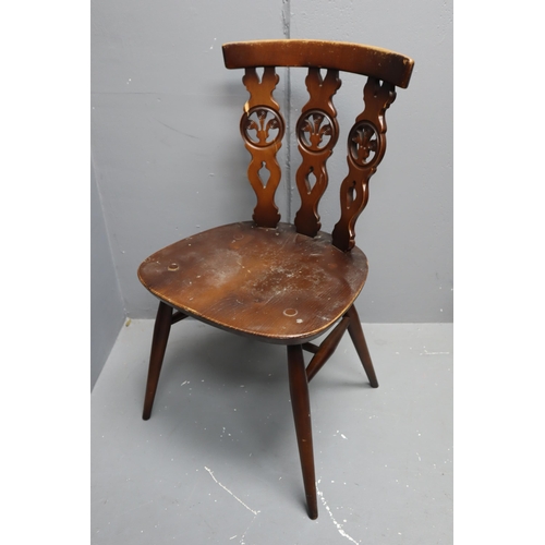 674 - A Set of Four Ercol Wheel Backed Wooden Dining Chairs, Approx 31.5