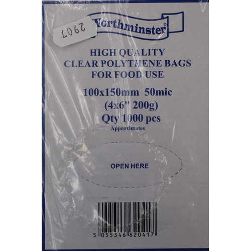 876 - 4000 High Quality Clear Polythene Food Bags (4 boxes of 1000)