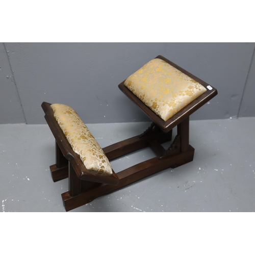 677 - Chinese Solid Wood Posture Stool in New Condition Approx. 25” x 19” x 17.5”