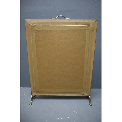 683 - Pictorial Fire Screen Standing on Brass Legs (25