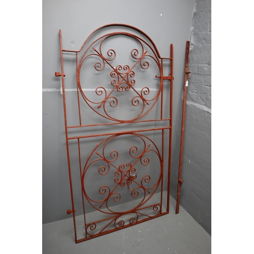 731 - Large Vintage Wrought Iron Garden Gate with Latch and Mount (70” x 40”)